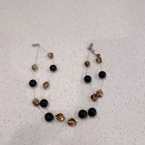 Black & brown ball necklace